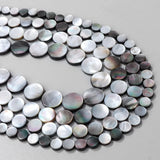Grey Shell Bead Oval Round Square Mother of Pearl Loose Shells Beads