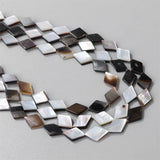 Grey Shell Bead Oval Round Square Mother of Pearl Loose Shells Beads