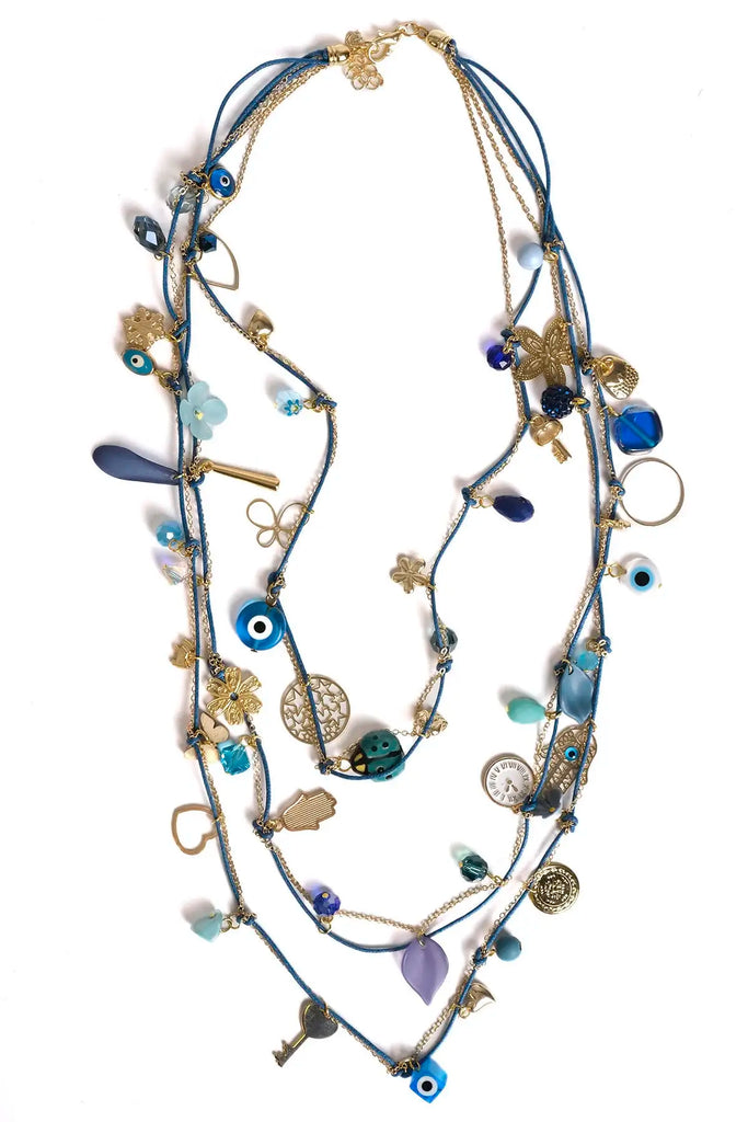 Natural Evil Eye Bead Necklace for Women