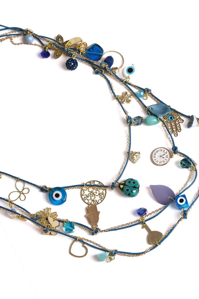 Natural Evil Eye Bead Necklace for Women