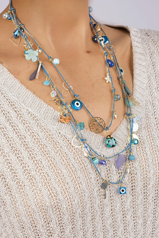 Natural Evil Eye Bead Necklace for Women