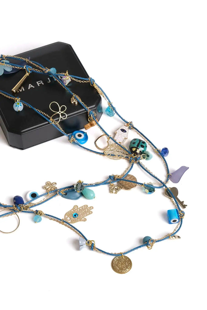 Natural Evil Eye Bead Necklace for Women