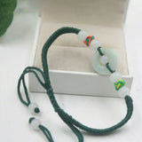 Natural Jade Lucky Green Circle Beads Bracelet