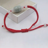 Natural Jadeite Lucky Knitted Glossy Beads Bracelet Gift