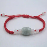 Natural Jadeite Lucky Knitted Glossy Beads Bracelet Gift
