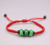 Natural Jade Red Rope Green Bead Bracelet Gift