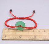 Natural Jade Red Rope Green Bead Bracelet