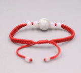 Natural Jadeite Red Knitted Braided Rope Bracelet