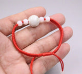 Natural Jadeite Red Knitted Braided Rope Bracelet