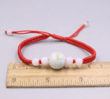 Natural Jadeite Red Knitted Braided Rope Bracelet