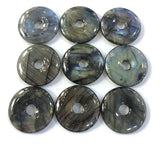 Labradorite Donut 30mm Round Pendant 2pcs/lot
