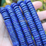 Natural Lapis Lazuli Rondelle Gem Stone Loose Beads 7/15inch
