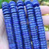 Natural Lapis Lazuli Rondelle Gem Stone Loose Beads 7/15inch