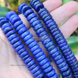 Natural Lapis Lazuli Rondelle Gem Stone Loose Beads 7/15inch