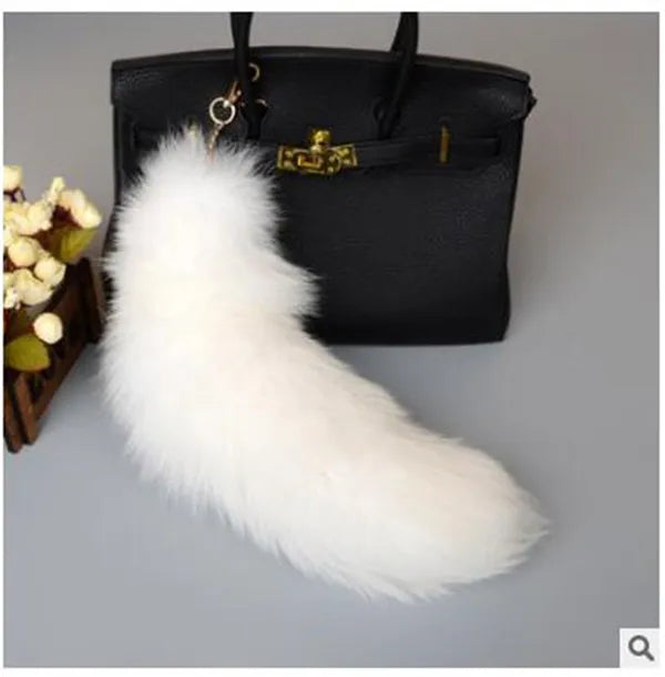 Red Fox Tail Keychain Fur Tassel Bag Charms