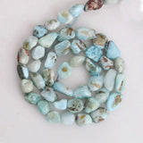 Natural Larimar Beads 8-10mm 15inches for Jewelry Making