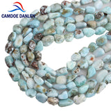 Natural Larimar Beads 8-10mm 15inches for Jewelry Making
