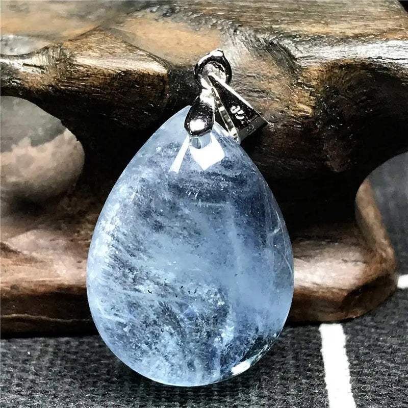 Natural Ocean Aquamarine Necklace Pendant 22x17x9mm