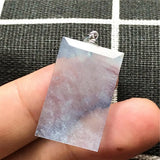 Natural Ocean Aquamarine Necklace Pendant 26x16x4mm Silver Rectangle Gemstone