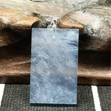 Natural Ocean Aquamarine Necklace Pendant 26x16x4mm Silver Rectangle Gemstone