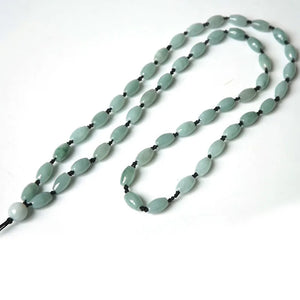100% Natural Green Jadeite Necklace 10mm Oval Beads