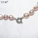 Pink Freshwater Pearl Brass Necklace 19.5 Inch Strand