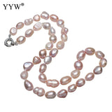 Pink Freshwater Pearl Brass Necklace 19.5 Inch Strand