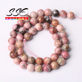 Rare Lace Rhodonite Gemstones Round Loose Spacer Beads 6-12mm