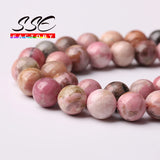 Rare Lace Rhodonite Gemstones Round Loose Spacer Beads 6-12mm