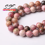 Rare Lace Rhodonite Gemstones Round Loose Spacer Beads 6-12mm