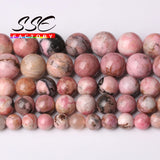 Rare Lace Rhodonite Gemstones Round Loose Spacer Beads 6-12mm