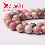 Natural Rhodonite Stone Beads Round Loose Beads 4-12mm