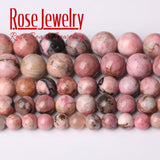 Natural Rhodonite Stone Beads Round Loose Beads 4-12mm