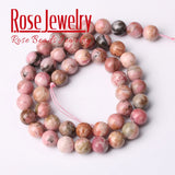 Natural Rhodonite Stone Beads Round Loose Beads 4-12mm