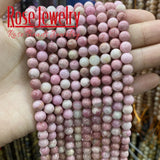 Natural Rhodonite Stone Beads Round Loose Beads 4-12mm