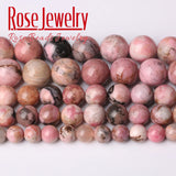 Natural Rhodonite Stone Beads Round Loose Beads 4-12mm