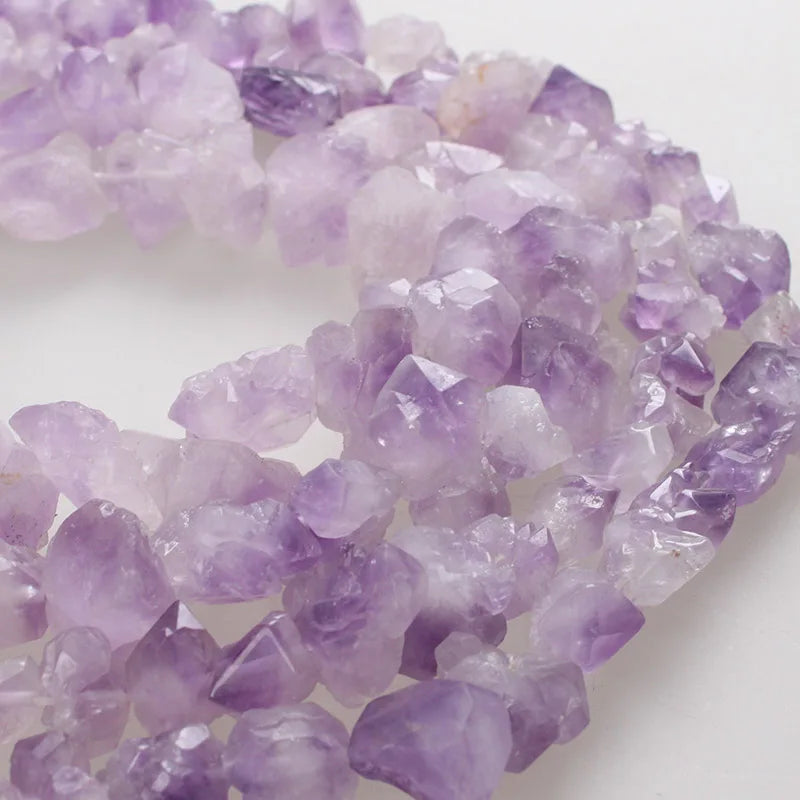 100% Natural Raw Amethysts Crystal Freeform Beads 12-17mm 15-23mm