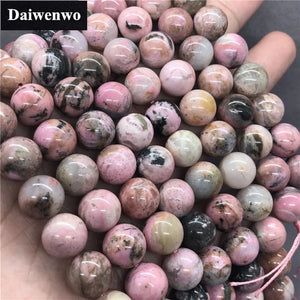 100% Natural Rhodonite Orlets Beads 6-12mm Round