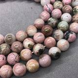 100% Natural Rhodonite Orlets Beads 6-12mm Round