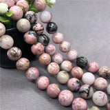 100% Natural Rhodonite Orlets Beads 6-12mm Round