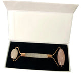 Rose Pink Quartz Face Roller,Double Stone Crystal Facial Roller