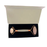 Rose Pink Quartz Face Roller,Double Stone Crystal Facial Roller