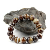 Natural Sardonyx stripe Bracelet Round Beads lace Bracelet Bangles