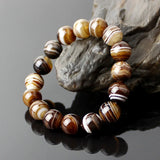 Natural Sardonyx stripe Bracelet Round Beads lace Bracelet Bangles