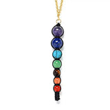 Natural Seven Chakras Energy Pendant Necklace Choker