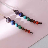 Natural Seven Chakras Energy Pendant Necklace Choker