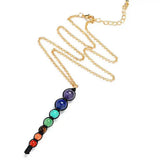 7 Chakras Lucky Energy Pendant Tibetan Quartz Silver Craft Amulet