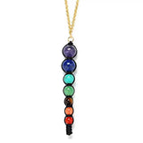 7 Chakras Lucky Energy Pendant Tibetan Quartz Silver Craft Amulet