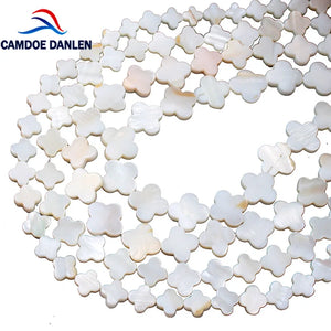 Natural Mother Of Pearl Shell Clover Beads 6-14mm