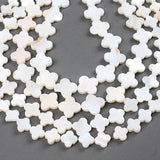 Natural Mother Of Pearl Shell Clover Beads 6-14mm